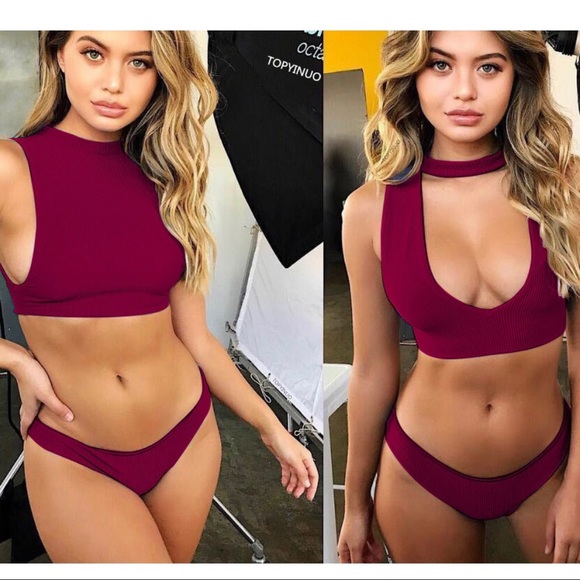 boutique Other - 1640 wine color two way swimsuits